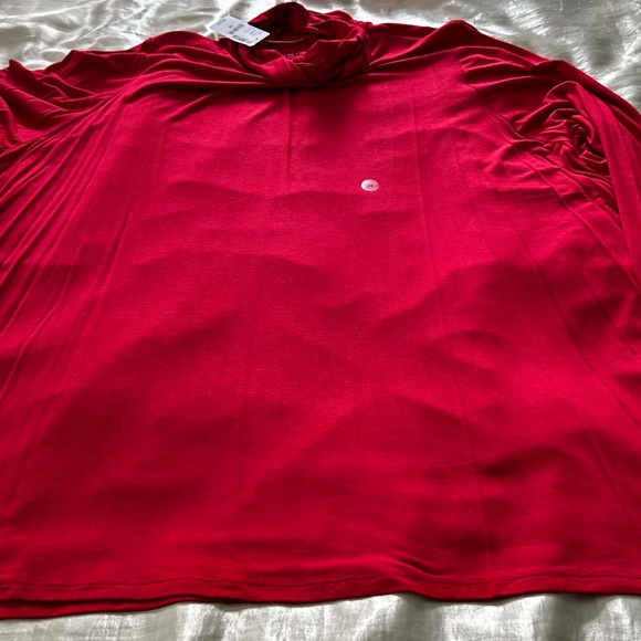 TURTLENECK, RUCHED CUFFS, TANGO RED, SZ 4X, LONG SLEEVES, RELAXED FIT, RAYON - Picture 1 of 8
